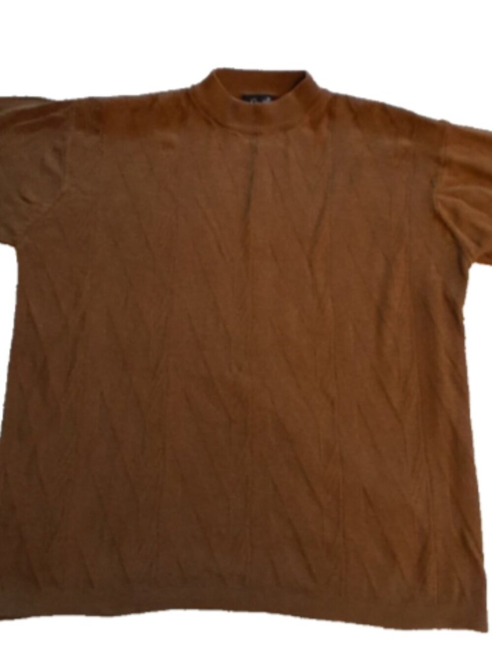 Genelli Men's Size M Brown Long Sleeve Mock Neck Silk Blend Lightweight Sweater